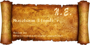 Nuszbaum Elemér névjegykártya